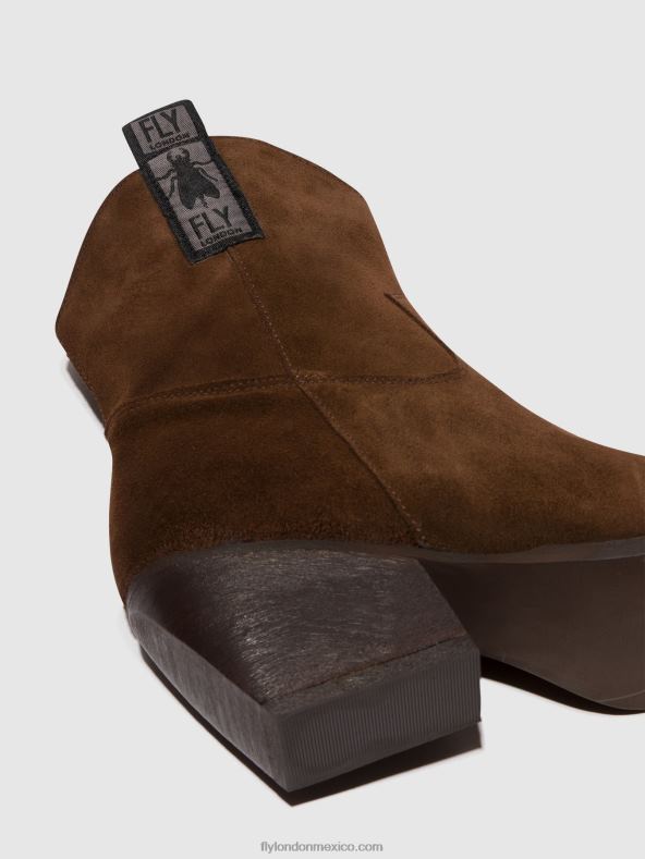 chocolate 2LT8B33 botines con cremallera tabb905 Fly London mujer