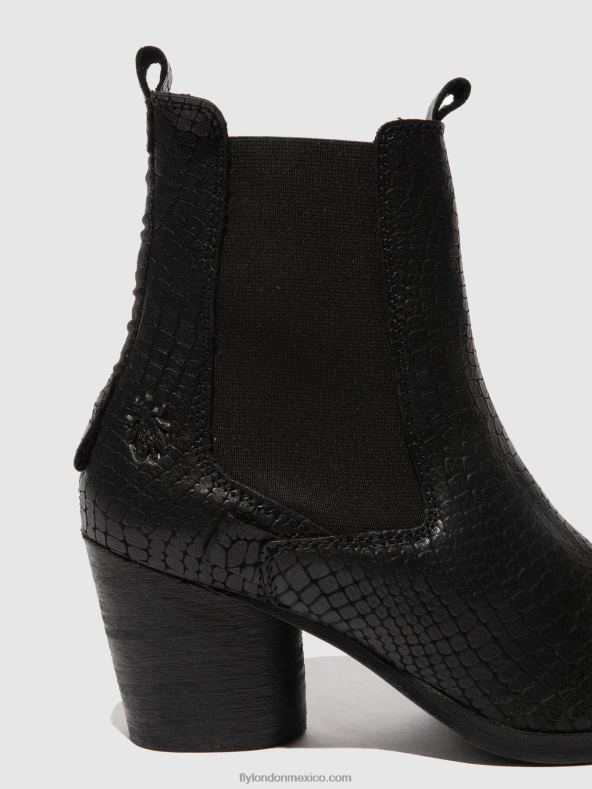 cocodrilo negro 2LT8B235 botines chelsea aden824 Fly London mujer