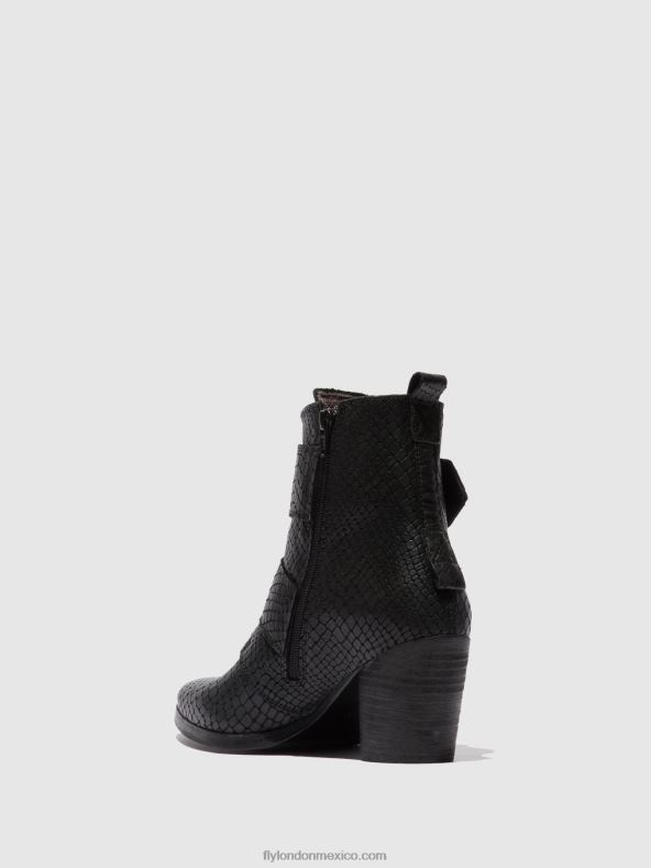 cocodrilo negro 2LT8B243 botines hebilla aria827 Fly London mujer