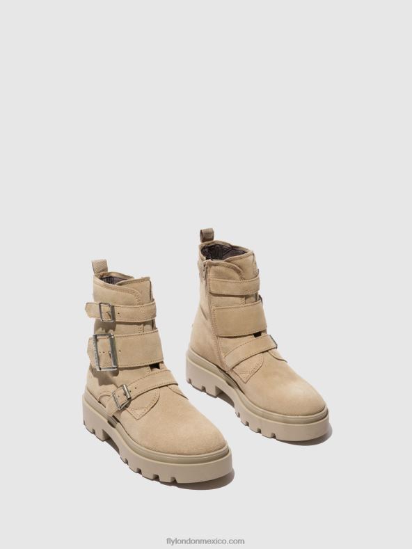 crema de gamuza 2LT8B242 botines hebilla jeda817 Fly London mujer