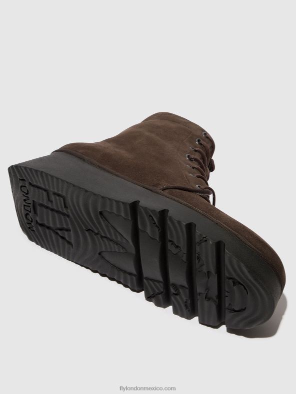 dk gris pardo 2LT8B94 botines con cordones pall404 Fly London mujer