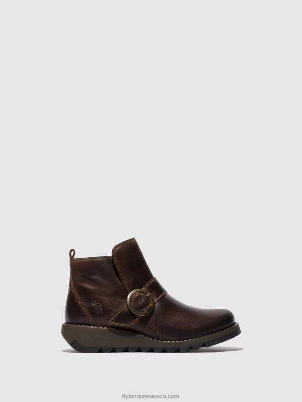 dk marrón 2LT8B158 botines hebilla sias812 Fly London mujer