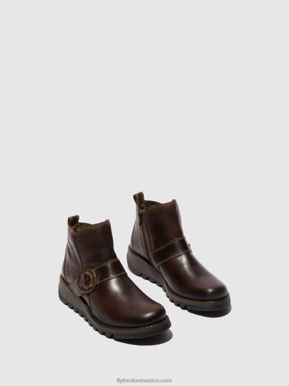 dk marrón 2LT8B158 botines hebilla sias812 Fly London mujer
