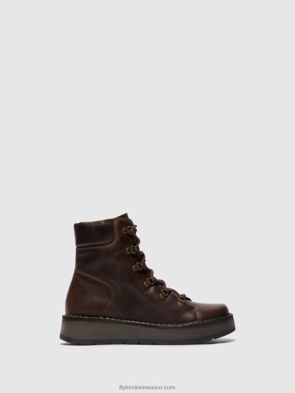 dk marrón 2LT8B88 botines con cordones roxy094 Fly London mujer