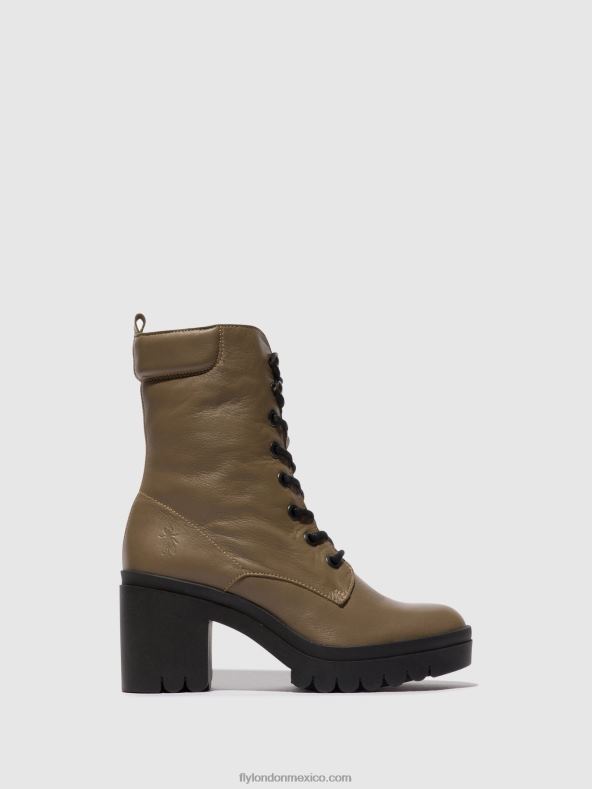 gris pardo 2LT8B86 botines con cordones tiel642 Fly London mujer