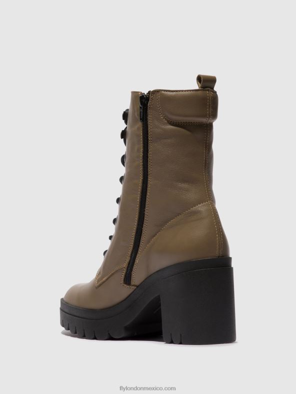 gris pardo 2LT8B86 botines con cordones tiel642 Fly London mujer