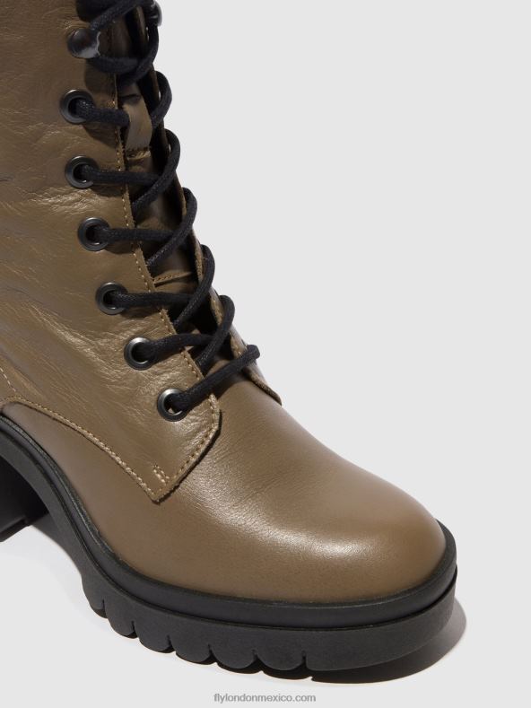 gris pardo 2LT8B86 botines con cordones tiel642 Fly London mujer