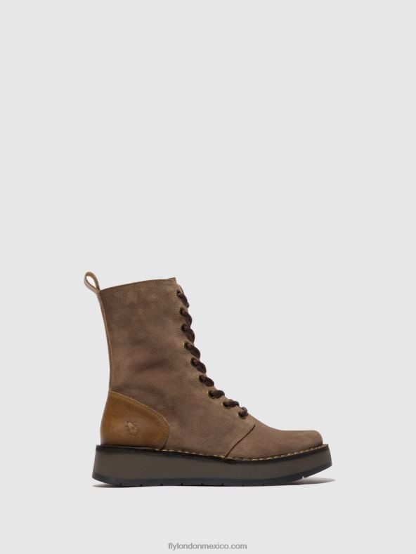 gris pardo/camello 2LT8B20 botines con cordones rami043 Fly London mujer