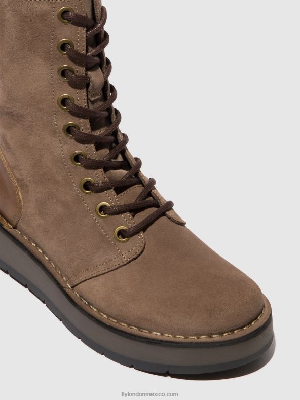 gris pardo/camello 2LT8B20 botines con cordones rami043 Fly London mujer