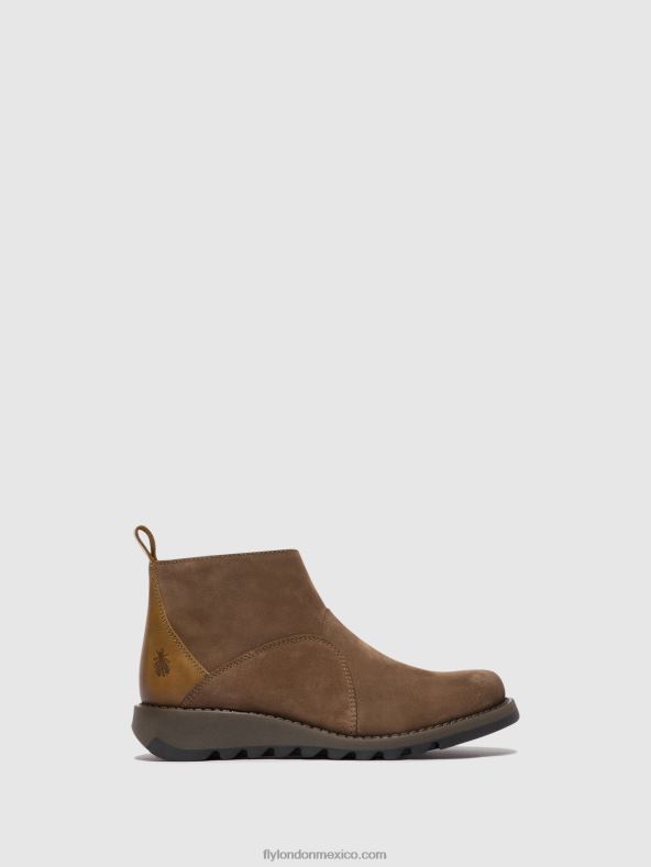 gris pardo/camello 2LT8B37 botines con cremallera sely918 Fly London mujer