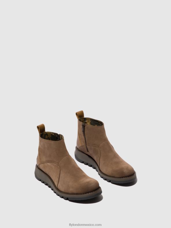 gris pardo/camello 2LT8B37 botines con cremallera sely918 Fly London mujer