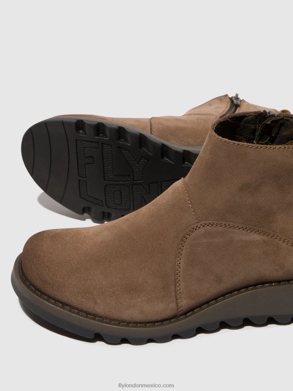 gris pardo/camello 2LT8B37 botines con cremallera sely918 Fly London mujer