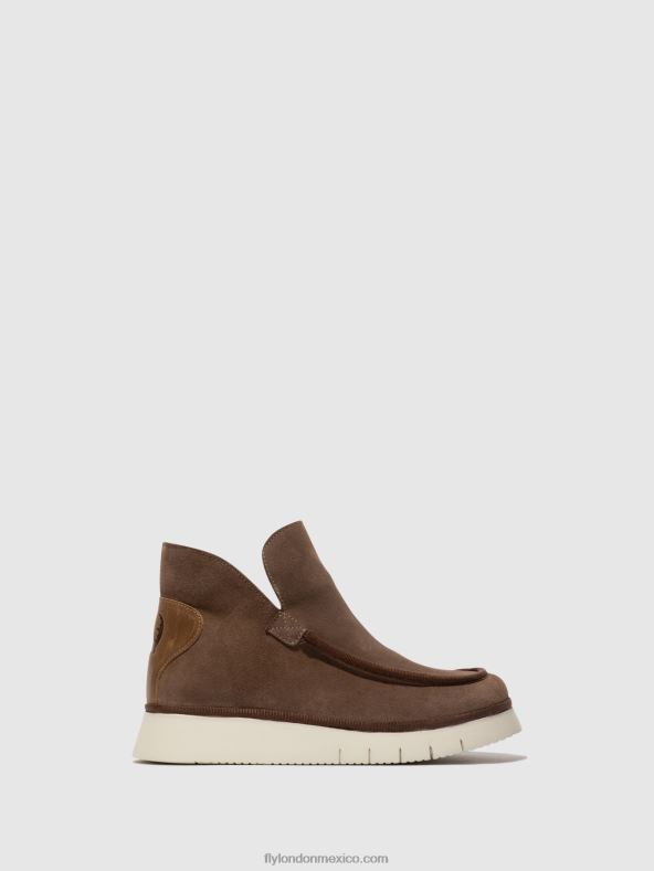 gris pardo/camello 2LT8B84 botines punta redonda coze348 Fly London mujer
