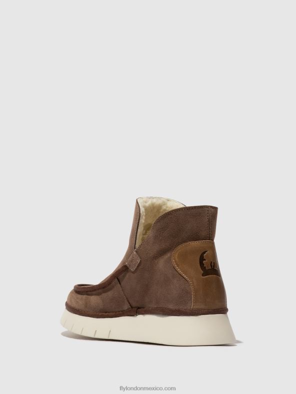 gris pardo/camello 2LT8B84 botines punta redonda coze348 Fly London mujer