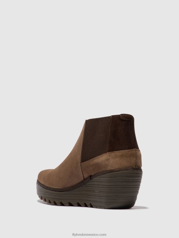 gris pardo/expreso 2LT8B28 botines con cremallera yego400 Fly London mujer