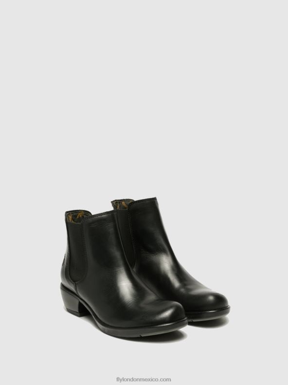 hacer negro 2LT8B267 botines chelsea Fly London mujer
