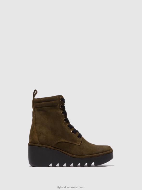 lodo de gamuza de aceite 2LT8B212 botines con cordones biaz329 Fly London mujer