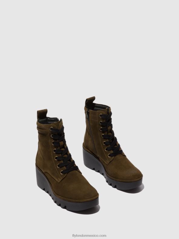 lodo de gamuza de aceite 2LT8B212 botines con cordones biaz329 Fly London mujer