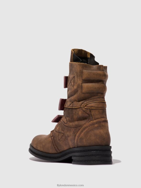 marrón 2LT8B157 botines con hebilla kiff682 Fly London mujer