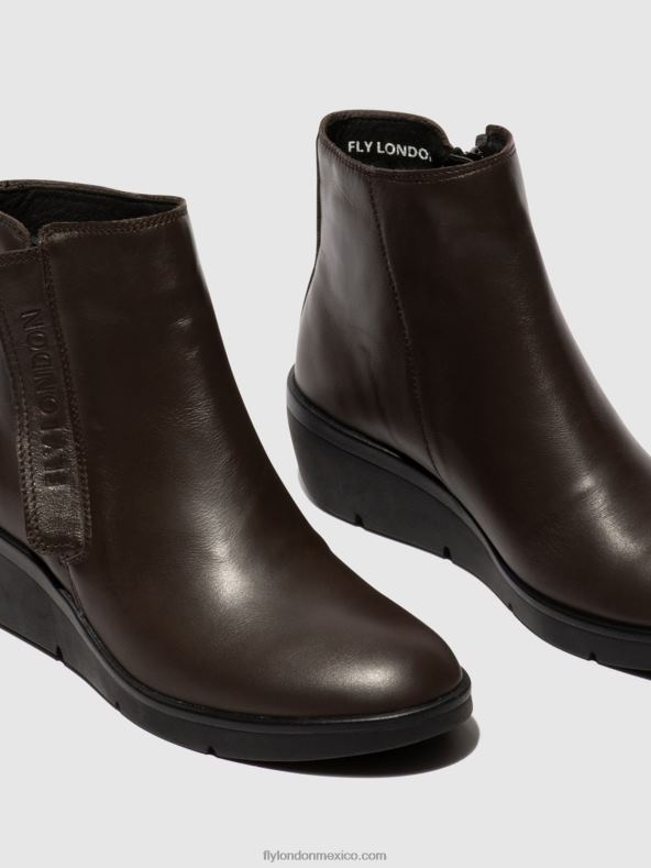 marrón 2LT8B49 botines con cremallera nula550 Fly London mujer
