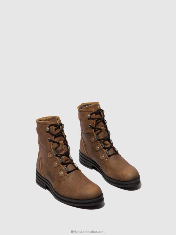 marrón 2LT8B98 botines con cordones knot792 Fly London mujer