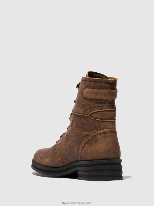 marrón 2LT8B98 botines con cordones knot792 Fly London mujer