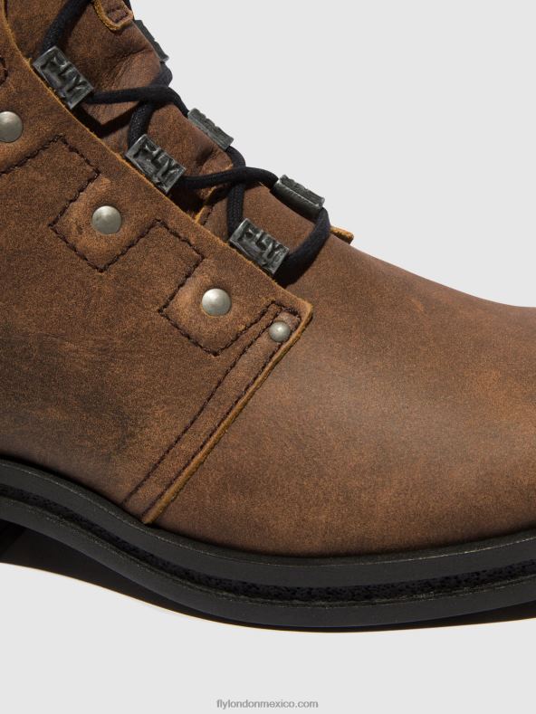 marrón 2LT8B98 botines con cordones knot792 Fly London mujer