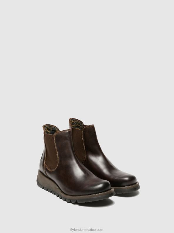 marrón oscuro 2LT8B272 botines chelsea Fly London mujer