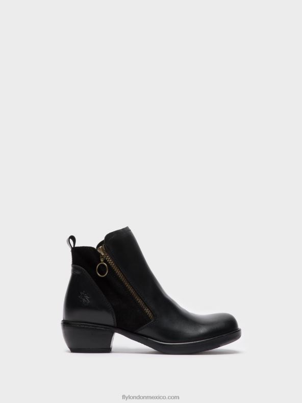 meli negro 2LT8B15 botines con cremallera Fly London mujer