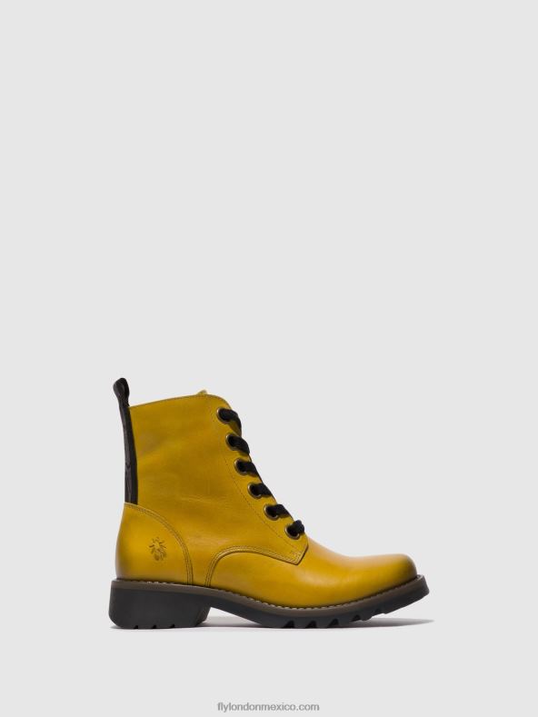 mostaza 2LT8B96 botines con cordones ragi539 Fly London mujer