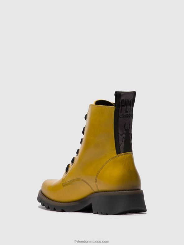mostaza 2LT8B96 botines con cordones ragi539 Fly London mujer
