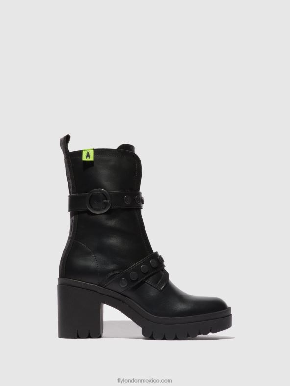 naúsica negra 2LT8B160 botines con cremallera tama888 Fly London mujer