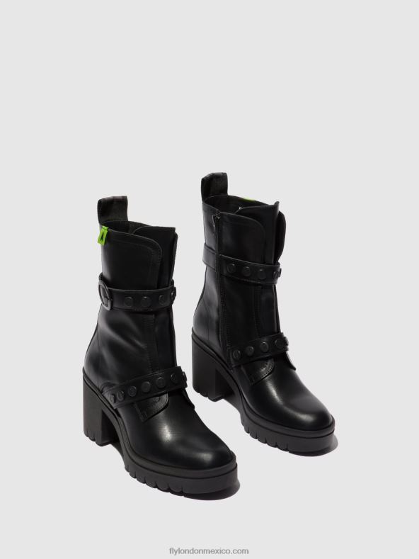 naúsica negra 2LT8B160 botines con cremallera tama888 Fly London mujer