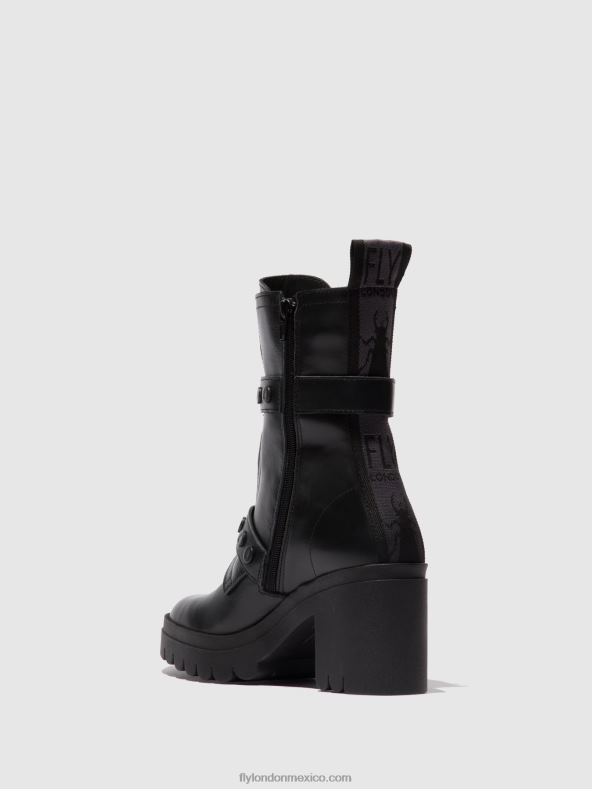 naúsica negra 2LT8B160 botines con cremallera tama888 Fly London mujer