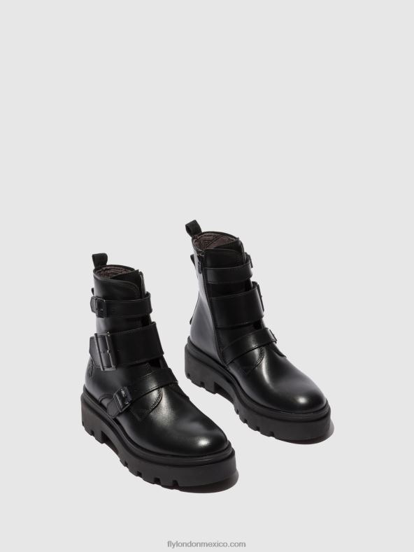 napa negra 2LT8B241 botines hebilla jeda817 Fly London mujer