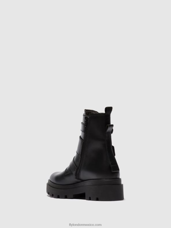 napa negra 2LT8B241 botines hebilla jeda817 Fly London mujer
