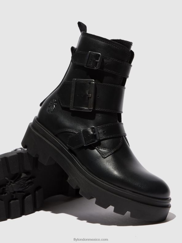 napa negra 2LT8B241 botines hebilla jeda817 Fly London mujer