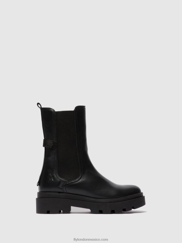 napa negra 2LT8B334 botas chelsea judy819 Fly London mujer