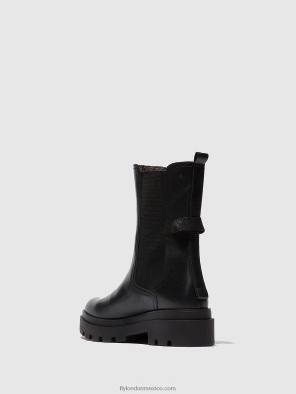 napa negra 2LT8B334 botas chelsea judy819 Fly London mujer