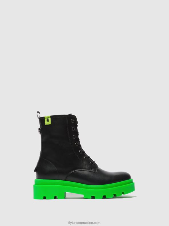 nausica negra (suela verde) 2LT8B162 botines con cordones jacy881 Fly London mujer