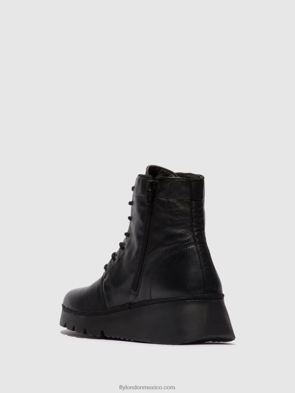 negro 2LT8B11 botines con cordones pall404 Fly London mujer