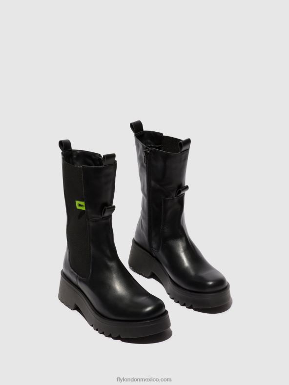 negro 2LT8B136 botines chelsea mide904 Fly London mujer