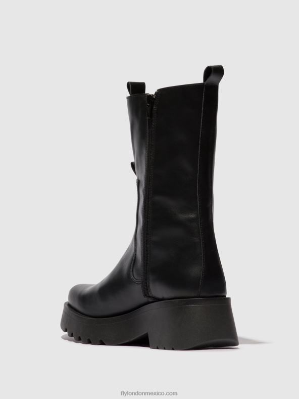 negro 2LT8B136 botines chelsea mide904 Fly London mujer