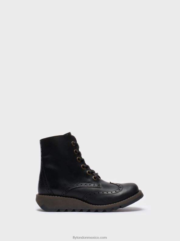 negro 2LT8B254 botines con cordones sarl069 Fly London mujer