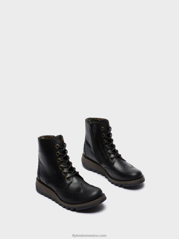 negro 2LT8B254 botines con cordones sarl069 Fly London mujer