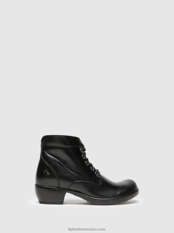 negro 2LT8B268 botines con cordones mesu780 Fly London mujer