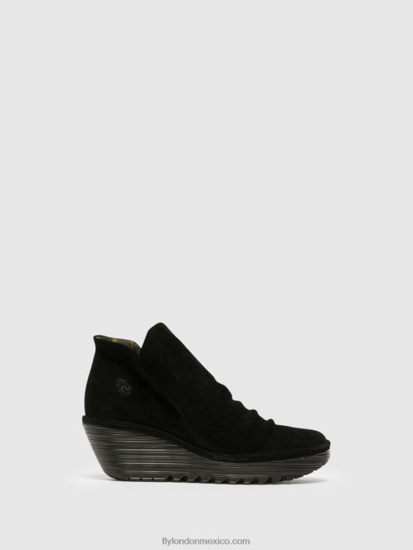 negro 2LT8B279 botines con cremallera yip Fly London mujer