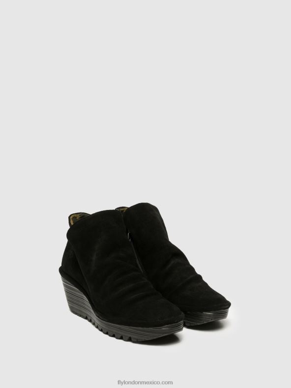 negro 2LT8B279 botines con cremallera yip Fly London mujer