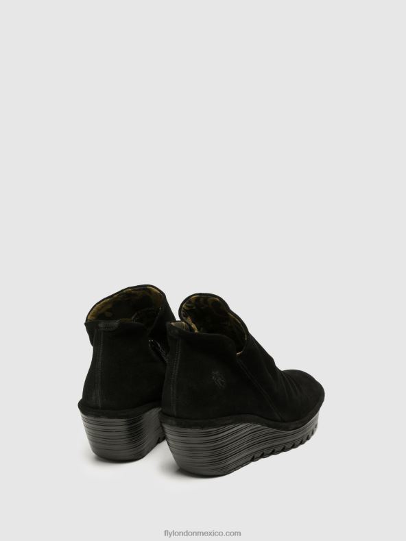 negro 2LT8B279 botines con cremallera yip Fly London mujer