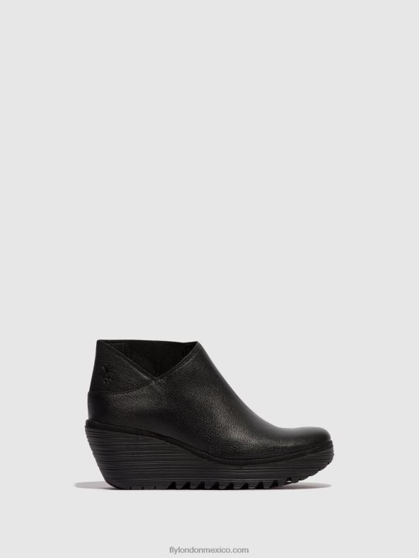 negro 2LT8B34 botines con cremallera yego400 Fly London mujer